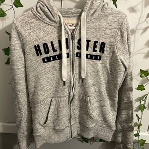 Cute Vintage Gray Hollister Zippered Sweatshirt
